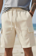 Men's Ribbed Cargo Shorts - Cream