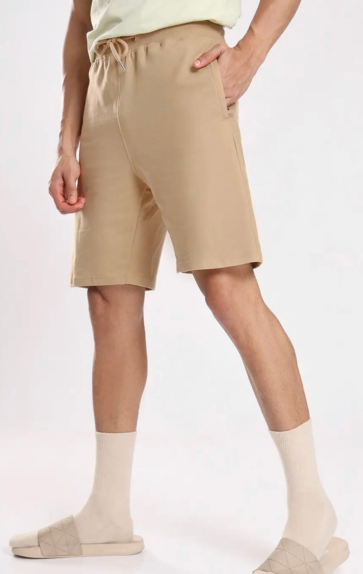 Men's Solid Casual Chino Shorts - Light Grey