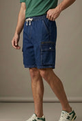 Men's Denim Cargo Shorts - Dark Blue