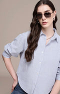 Women's Embroidered Button Front Top - White